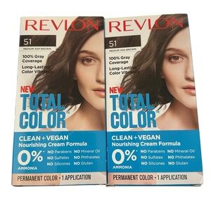 NEW - Revlon Total Color Permanent Hair Color - Medium Ash Brown Lot of 2